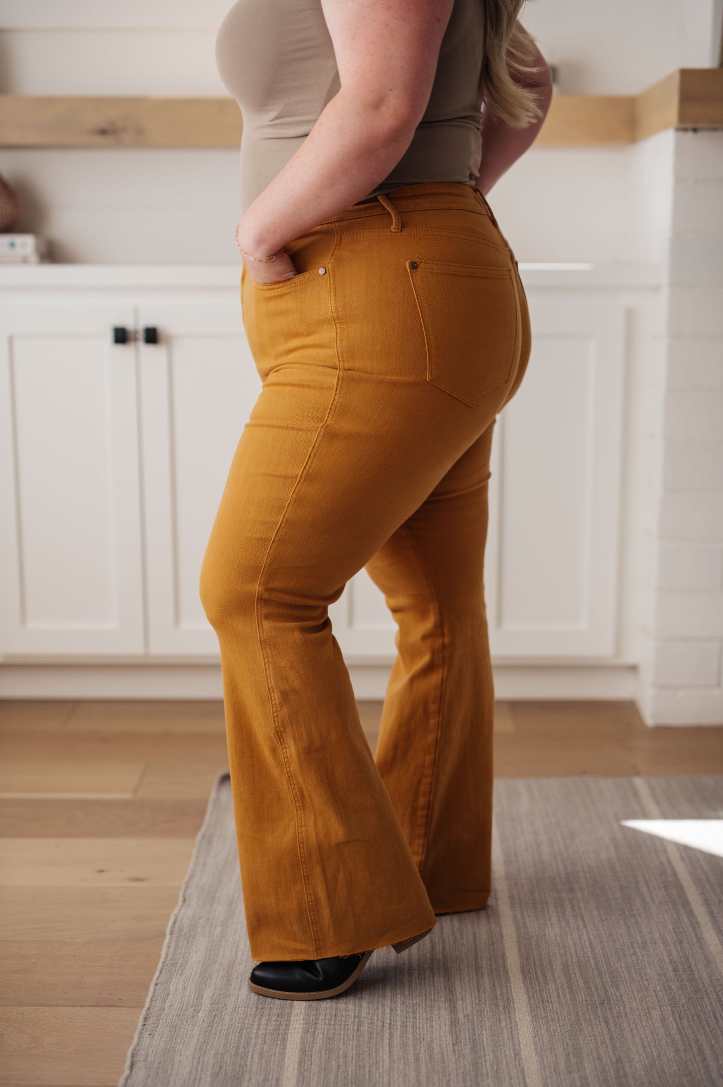 Marigold High Rise Control Top Flare Jeans